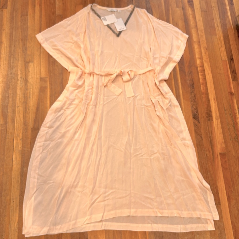 & Other Stories Beaded Pale Pink Caftan Dress